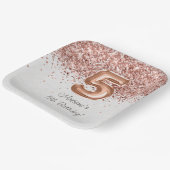 バラ金ゴールド5th誕生日パーティー ペーパープレート (傾斜あり)