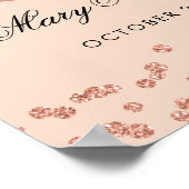 バラ金ゴールド60番目の誕生日グリッター紙吹雪赤面 ポスター (角)