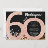 バラ金ゴールド60番目の誕生日招待状-メス60番目 招待状 (正面)