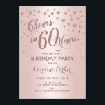 バラ金ゴールド60th誕生日パーティー 招待状<br><div class="desc">第60回バースデーパーティー招エレガント待デザインとフェイクグリッターバラ金ゴールドとフォイル効果。スパークリーグリッターダイヤモンド紙吹雪スタイリッシュとスクリプトフォント招待状カード。Glam赤面ピンクと白。応援60年！さらにカスタマイズするもし必要がある場合はメッセージを表示する。</div>