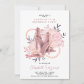 バラ金ゴールド70番目の誕生日サプライズ 招待状 (正面)