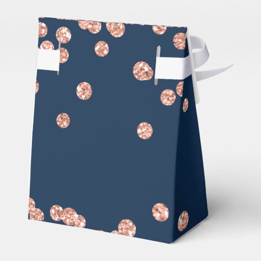 バラ金ゴールド70th誕生日ありがとう紙吹雪ネイビー フェイバーボックス (裏面サイド)