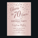 バラ金ゴールド70th誕生日パーティー 招待状<br><div class="desc">第70回バースデーパーティー招エレガント待デザインとフェイクグリッターバラ金ゴールドとフォイル効果。スパークリーグリッターダイヤモンド紙吹雪スタイリッシュとスクリプトフォント招待状カード。Glam赤面ピンクと白。応援70年！さらにカスタマイズするもし必要がある場合はメッセージを表示する。</div>