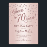 バラ金ゴールド70th誕生日パーティー 招待状<br><div class="desc">第70回バースデーパーティー招エレガント待デザインとフェイクグリッターバラ金ゴールドとフォイル効果。スパークリーグリッターダイヤモンド紙吹雪スタイリッシュとスクリプトフォント招待状カード。Glam赤面ピンクと白。応援70年！さらにカスタマイズするもし必要がある場合はメッセージを表示する。</div>