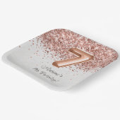 バラ金ゴールド7th誕生日パーティー ペーパープレート (傾斜あり)