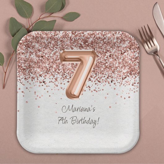 バラ金ゴールド7th誕生日パーティー ペーパープレート