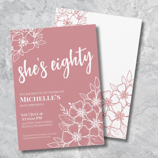 バラ金ゴールド80th誕生日パーティー 招待状