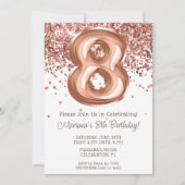 バラ金ゴールド8th誕生日パーティーの招待状 招待状 (正面)