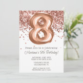 バラ金ゴールド8th誕生日パーティーの招待状 招待状 (スタンド正面)