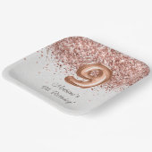 バラ金ゴールド9thバースデーパーティー ペーパープレート (傾斜あり)