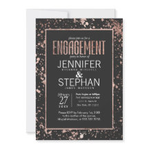 バラ金ゴールド（ばちゃばちゃ）跳ねる婚約パーティ招待状