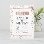 バラ金ゴールド(ばちゃばちゃ)跳ねる婚約パーティ招待状 招待状 (スタンド正面)