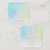 *~*バラ金ゴールド+ウィローツリーブランチパステルグラデーション スクエア名刺 (正面/裏面)