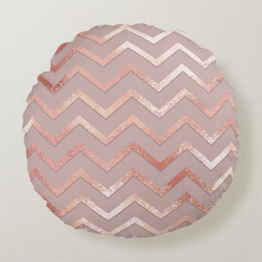 バラ金ゴールド:エレガントヴィンテージパターン。 ラウンドクッション (正面)