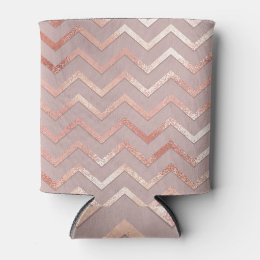 バラ金ゴールド:エレガントヴィンテージパターン。 缶クーラー (正面)