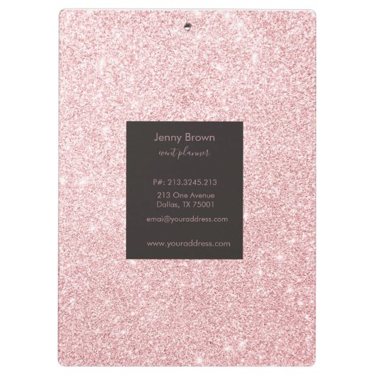 バラ金ゴールド エレガント | クリップボパーソナライズされたード クリップボード (裏面)