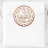 バラ金ゴールド、クリスチャン結婚式の引き出物シール ラウンドシール (バッグ)