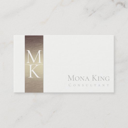 バラ金ゴールド&クリームミニマリスト 名刺 (正面)