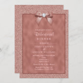 バラ金ゴールド&グリッタースタイリッシュリハーサルディナー 招待状 (正面/裏面)