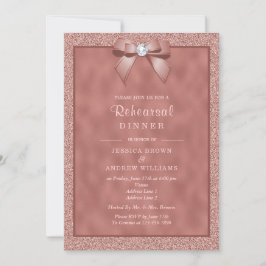 バラ金ゴールド&グリッタースタイリッシュリハーサルディナー 招待状