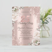 バラ金ゴールド、グリッタードリップ、白い花25th 招待状 (スタンド正面)