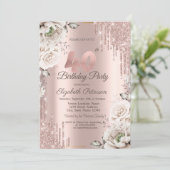 バラ金ゴールド、グリッタードリップ、白い花40th 招待状 (スタンド正面)