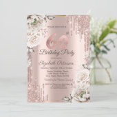 バラ金ゴールド、グリッタードリップ、白い花60th 招待状 (スタンド正面)