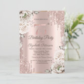 バラ金ゴールド、グリッタードリップ、白い花75th 招待状 (スタンド正面)