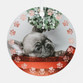 バラ金ゴールド+グリッターポーペットネームクリスマスツリー メタルオーナメント (裏面)