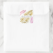 バラ金ゴールド&ゴールドフォイルトロピカルステッ結婚カー スクエアシール (バッグ)