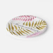 バラ金ゴールド&ゴールドフォイルトロピカル結婚紙プレート ペーパープレート (アングル)