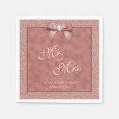 バラ金ゴールド&スタイリッシュグリッター結婚ズ スタンダードカクテルナプキン (正面)