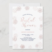 バラ金ゴールド&ネイビーブルーパタモダンーンブライダルシャワー 招待状 (正面)