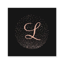 バラ金ゴールド&ネイビー | Chic Minimalist Circleモノグラム