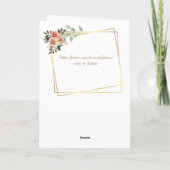 バラ金ゴールド&ピンクかわいい猫誕生日カード カード (裏面)