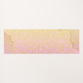 バラ金ゴールド&ピンクウォーターカラーマンダラ ヨガマット (裏面(横))