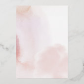 バラ金ゴールド&ピンクハートガールバプテスマ 箔招待状 (裏面)