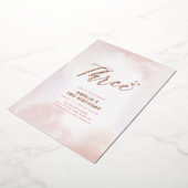 バラ金ゴールド&ピンクハートスリーガール3rd誕生日 箔招待状 (回転した状態)