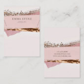 バラ金ゴールド&ピンクラベル・ネックレスジュエリーディスプレイ 名刺 (正面/裏面)