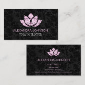 バラ金ゴールド – ピンクロータスフラワーヨガインストラクター 名刺 (正面/裏面)