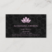 バラ金ゴールド – ピンクロータスフラワーヨガインストラクター 名刺 (裏面)