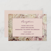 バラ金ゴールド/フィグピンクウェディングレセプションカード エンクロージャーカード (正面/裏面)
