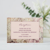 バラ金ゴールド/フィグピンクウェディングレセプションカード エンクロージャーカード (スタンド正面)