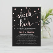 バラ金ゴールド&ブラックグラム紙吹雪ストックザバー 招待状 (スタンド正面)