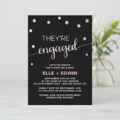 バラ金ゴールド&ブラックグラム紙吹雪婚約パーティ 招待状 (スタンド正面)