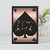 バラ金ゴールド&ブラックスペードグラムカジノスウィート16パーティー 招待状 (スタンド正面)