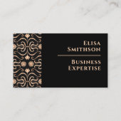 バラ金ゴールド&ブラックフローラフォークアーエレガントト 名刺 (正面)