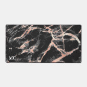 バラ金ゴールド&ブラックマーブルウィズモノグラム デスクマット (正面)