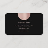 バラ金ゴールド&ブラックモノグラムミニマモダンリスト 名刺 (裏面)