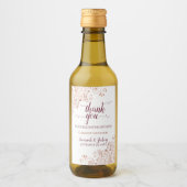 バラ金ゴールド&ブルゴーンディ結婚フリリーサンキューミニ ワインラベル (正面)